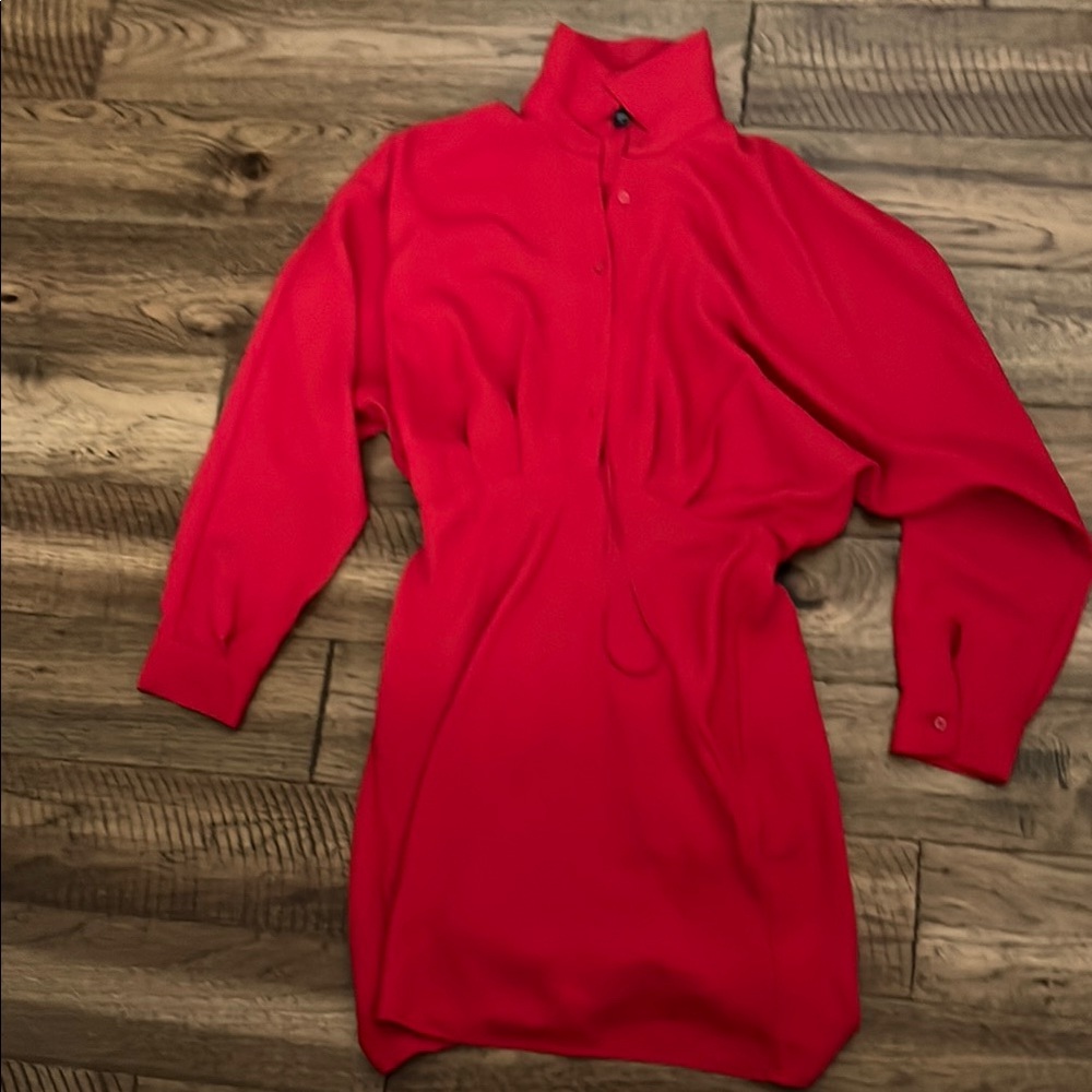 Express Bold Red High-Collar Dress